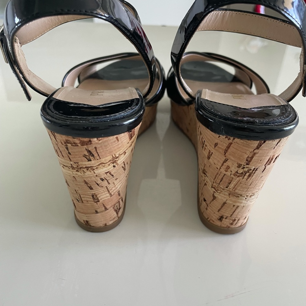 Prada Patent Leather Cork Wedge Sandals Sz.37.5 - image 8